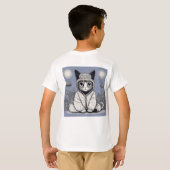 Schattigee kat met pyjama t-shirt (Achterkant volledig)