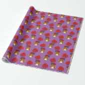 Schattigee kat met rode hartballonnen cadeaupapier (Uitgerold)