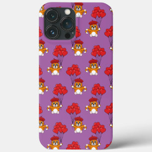 Schattigee kat met rode hartballonnen Case-Mate iPhone case