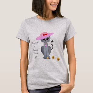Schattigee kat met roze Pet T-shirt