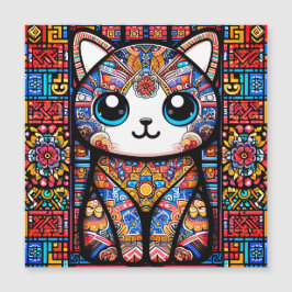 Schattigee kat met traditionele patrooncharme