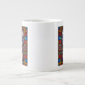 Schattigee kat met traditionele patrooncharme grote koffiekop (Voorkant)