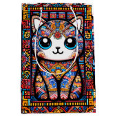 Schattigee kat met traditionele patrooncharme medium cadeauzakje (Voorkant)