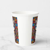 Schattigee kat met traditionele patrooncharme papieren bekers (Rechts)