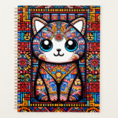 Schattigee kat met traditionele patrooncharme planner (Voorkant)