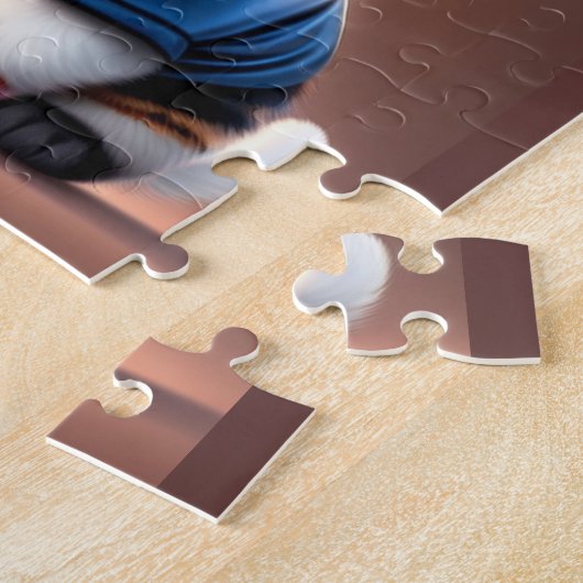 Schattigee kat met voetbalteam T Shirt Legpuzzel (Zijkant)