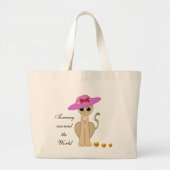 Schattigee kat met zon Pet Grote Tote Bag (Voorkant)