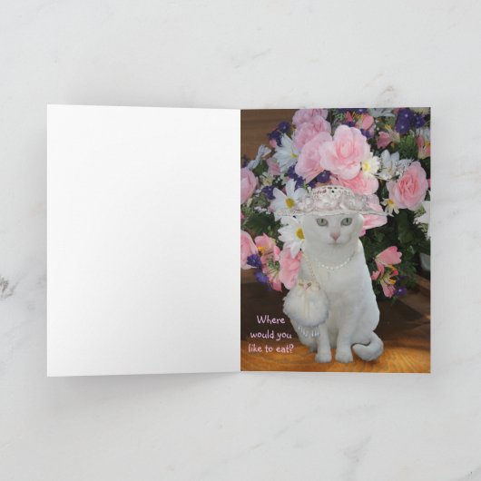 Schattigee Kat  Moederdag Geen Koken Kaart (Binnen)