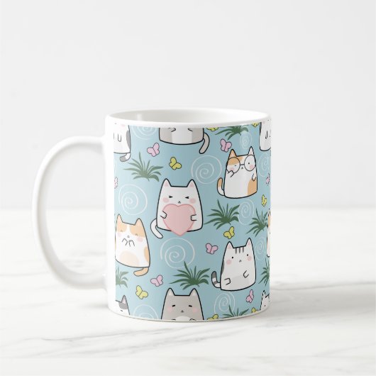 Schattigee Kat Mok - Schattige Cartoon Katten op B (Links)