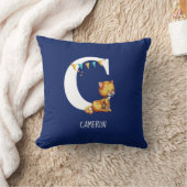 Schattigee kat monogram letter C alfabet kwekerij Kussen (Deken)