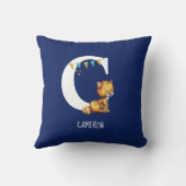 Schattigee kat monogram letter C alfabet kwekerij Kussen (Achterkant)