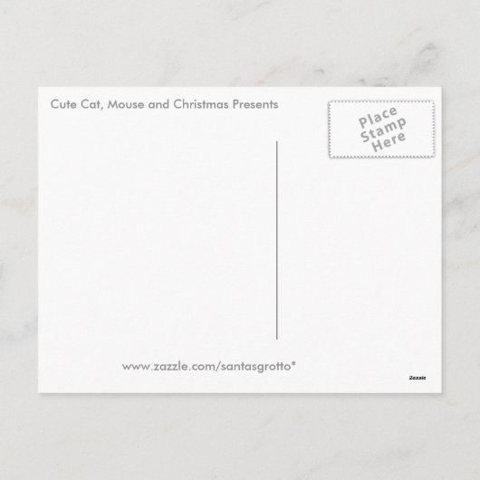 Schattigee kat-, muis- en kerstcadeaus feestdagenkaart (Achterkant)