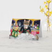 Schattigee kat, muis, Manet Paris Verjaardag Kaart (Gele Bloem)