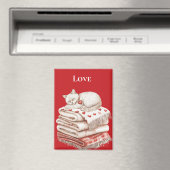 Schattigee kat op dekens magneet (Insitu (Vaatwasser))