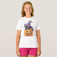 Schattigee kat op een pompoen Halloween | Shirts