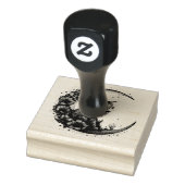 Schattigee kat op halve maan rubberstempel (Stempel)