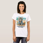 Schattigee kat op het strand Cat Lovers T-Shirt (Voorkant volledig)