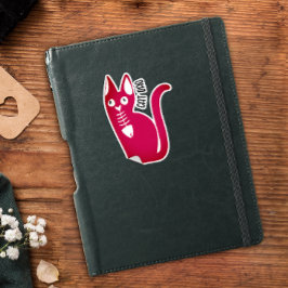 Schattigee kat papa leuk Humor rode en witte vis C Sticker