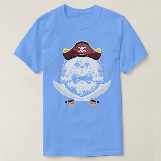 Schattigee kat piraat geschenk jongens t-shirt (Design voorkant)