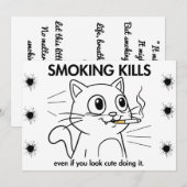 Schattigee kat - Roken doodt grappig antirookontwe (Voorkant / Achterkant)