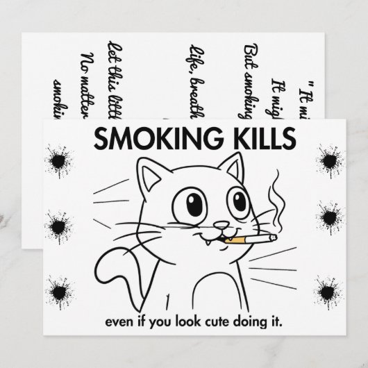 Schattigee kat - Roken doodt grappig antirookontwe (Voorkant / Achterkant)