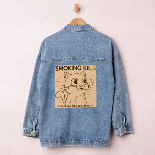 Schattigee kat - Roken doodt grappig antirookontwe Denim Jacket (Hangar)