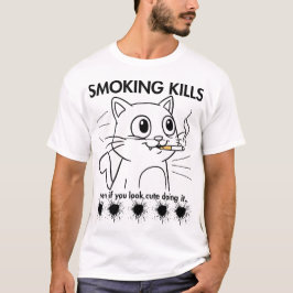 Schattigee kat - Roken doodt grappig antirookontwe T-shirt