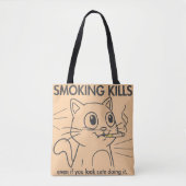 Schattigee kat - Roken doodt grappig antirookontwe Tote Bag (Voorkant)