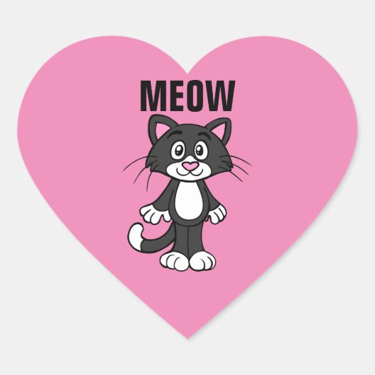 SCHATTIGEE KAT ROZE STICKERS MEEUW (Voorkant)