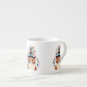 Schattigee kat Scandinavische volkskunst kerst Espresso Kop (Voorkant rechts)