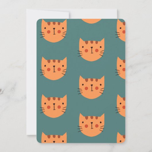 Schattigee kat Sinaasappel Purrfect Pawty Verjaard Kaart (Achterkant)