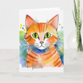 Schattigee kat Sinaasappel Tabby Kaart