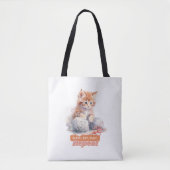 Schattigee kat "slapen, eten, spelen, herhalen" tote bag (Voorkant)