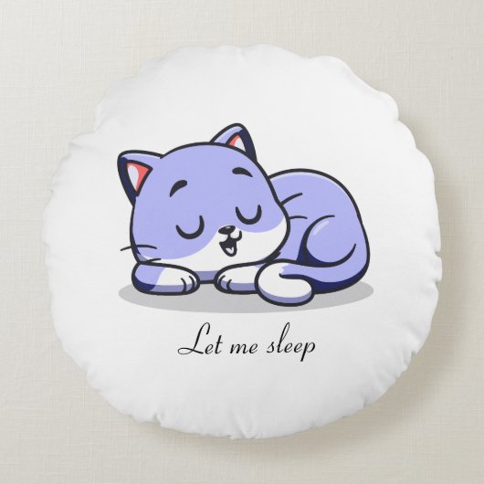 Schattigee kat slapen rond kussen (Voorkant)