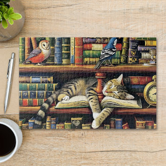 Schattigee kat Slumber in het boek Nook Animal Legpuzzel