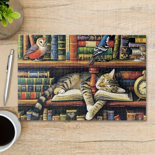 Schattigee kat Slumber in het boek Nook Animal Legpuzzel