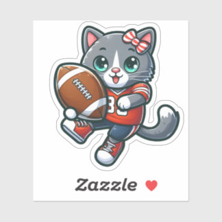 Schattigee kat spelen Football - 01 Sticker