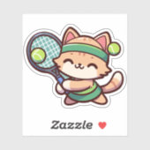 Schattigee kat spelen tennis - 02 sticker (Vel)