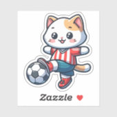Schattigee Kat Spelen Voetbal - 01 Sticker (Vel)
