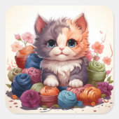 Schattigee kat  sticker (Voorkant)