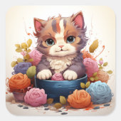 Schattigee kat  sticker (Voorkant)