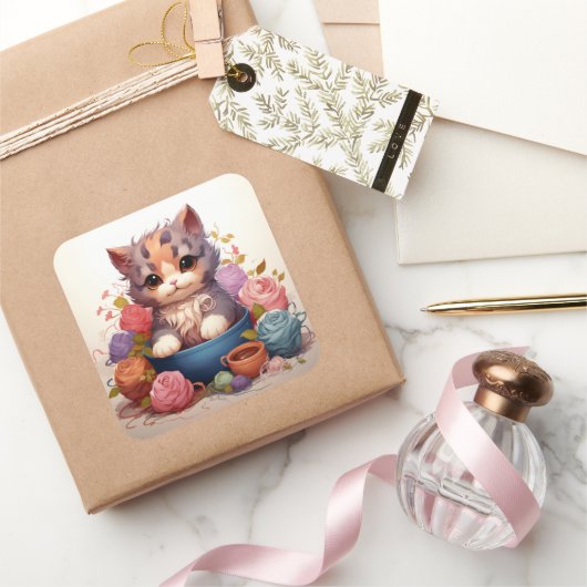 Schattigee kat  sticker (Geschenken)