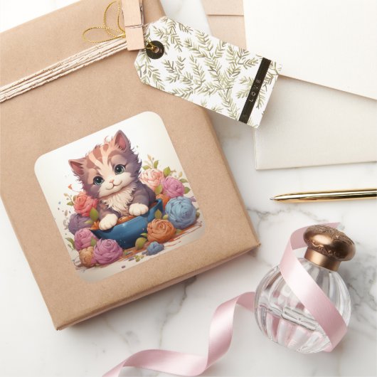 Schattigee kat  sticker (Geschenken)
