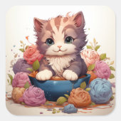 Schattigee kat  sticker (Voorkant)