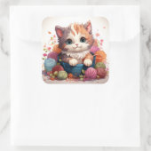 Schattigee kat  sticker (Tas)