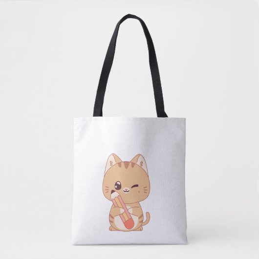 SCHATTIGEE KAT STUDENT KATTEN LIEFHEBBERS ONTWERP TOTE BAG (Voorkant)