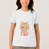 SCHATTIGEE KAT STUDENT KATTEN LIEFHEBBERS ONTWERP Tri-Blend SHIRT (Voorkant)
