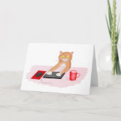 Schattigee kat surfen op het internet op een compu kaart (Voorkant)