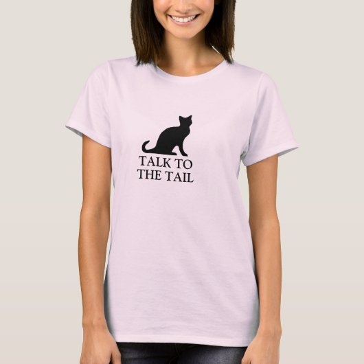 Schattigee kat T-shirt | Praat met de staart (Voorkant)