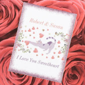 Schattigee kat typografie roze rode harten Valenti Feestdagenkaart